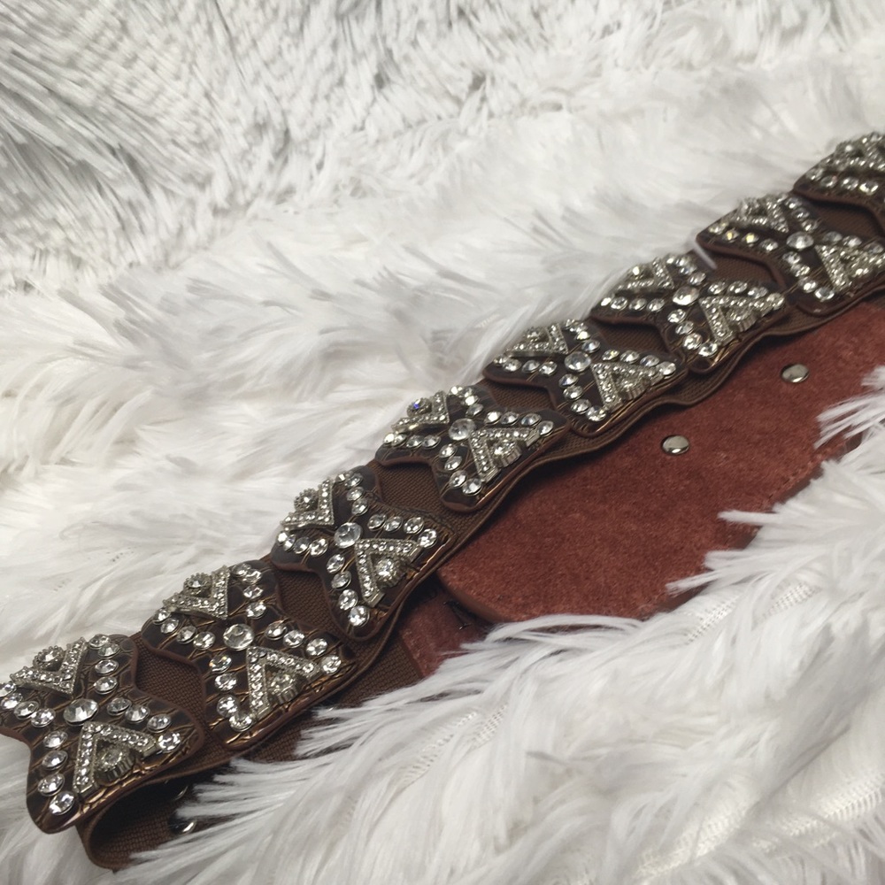 Stretch Belt with Crystal Embellishments